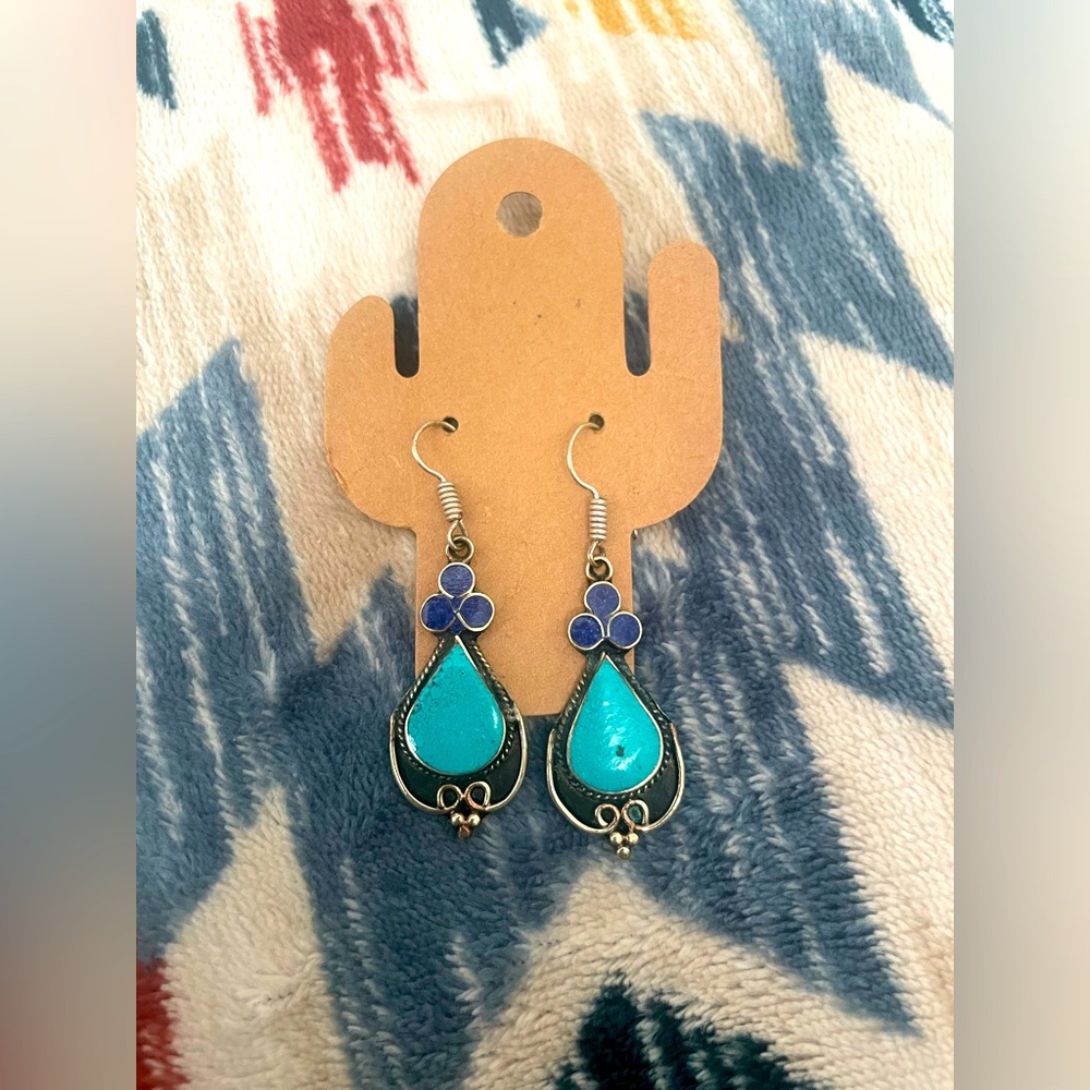 Turquoise western earrings
